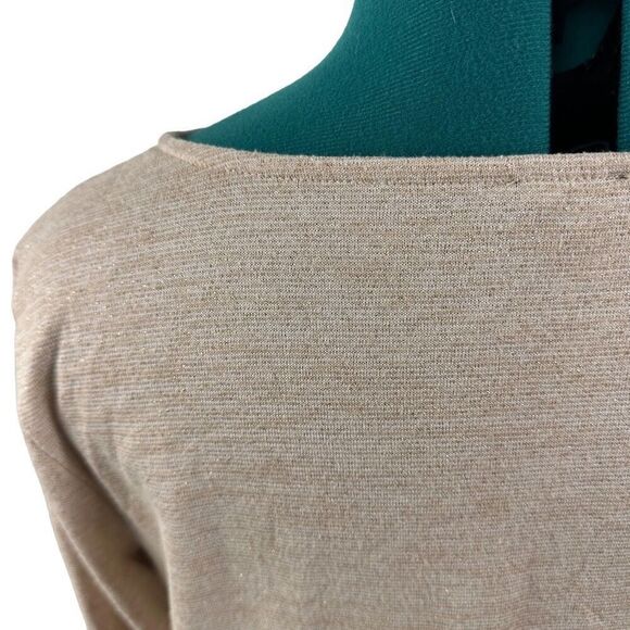 Ann Taylor gold neutral tie top- size M - Picture 3 of 8